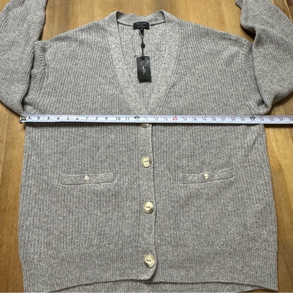 rag & bone Light Gray Ribbed Cardigan - Picture 9 of 14